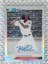 Brennen Davis 2020 Bowman Heritage Chrome Refractor Auto /99 Prospect Cubs