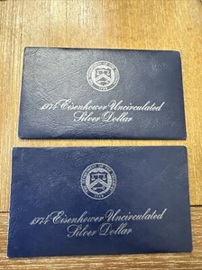2--1974 S Ike Eisenhower Silber Dollar blau Packung - Bild 1 von 2