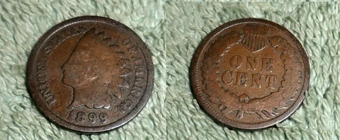 JB RFM 76327 Indian Head Cent 1899 circulated Condition. For Albums Cover