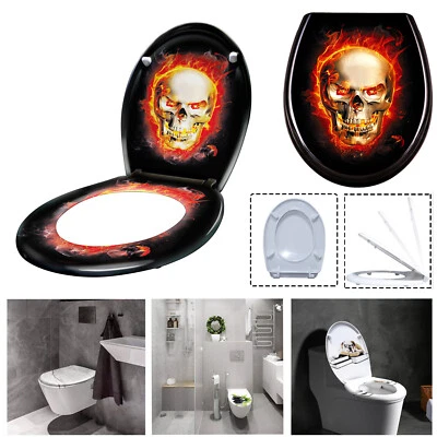 Absenkautomatik Toilettensitz Schädel WC Sitz Klodeckel Toilettendeckel Deckel - Bild 1 von 4