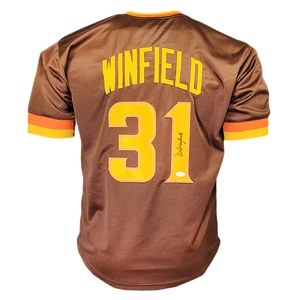 Dave Winfield Signed San Diego Brown Baseball Jersey (JSA) - Picture 1 of 3
