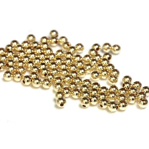 1000- Relleno de oro 4mm Redondo Liso Pulido Perlas Espaciador sin costuras 14/20 14k - Imagen 1 de 2