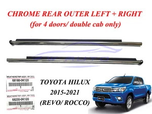 2 Rear Door Genuine Chrome Weatherstrip Window Seal For Toyota Hilux Revo 4D 15+ - Picture 1 of 5