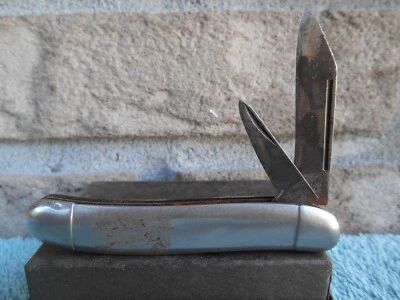 NAVAJA DE BOLSILLO DE ACERO AL CARBONO DE 2 HOJAS MARCA HAMMER EE. UU. DE COLECCIÓN. Foto 1 de 4