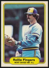 1982 Fleer #644 Rollie Fingers, Milwaukee Brewers, HOF.