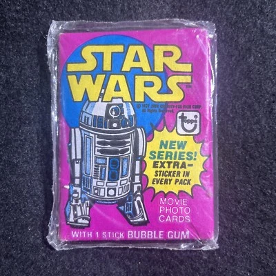 1977 Topps Star Wars 3rd Series SEALED Wax Pack R2D2 - Unopened - Yellow Series - Image 1 of 4