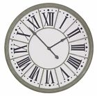 Extra Large 109cm White Face Zinc Effect Metal Wall Clock with Roman Numerals