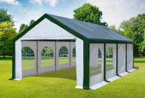Partyzelt 4x8m Grün Weiß PVC Festzelt Pavillon wasserdicht Profi Modular Event - Bild 1 von 12