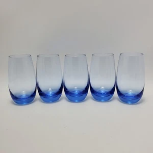 Longdrinkglas 5er Set Elite Slate Ombre blau mundgeblasen stiellos Weingläser - Bild 1 von 11