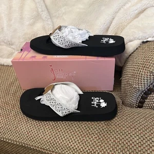 Jellypop Comfort Thong Flip Flops Womens Sz 11M White NIB Magnolia J12KESM - Picture 1 of 3