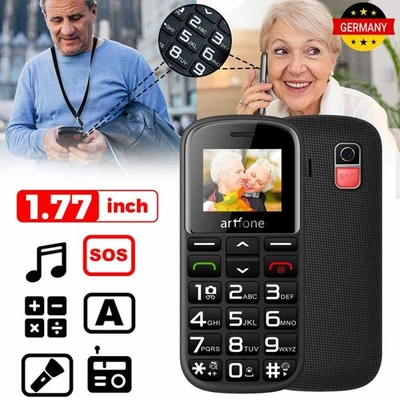 MARKENLOS Seniorenhandy Rentner Handy SOS-Tasten Großtastenhandy Mobiltelefon Bluetooth FM