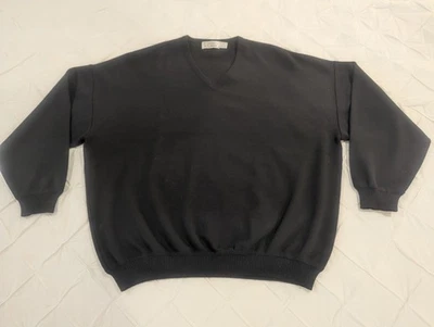 VTG NWOT St. Croix Men's Knit V-Neck Sweater Black 100% Wool  USA 2XL - Image 1 of 4