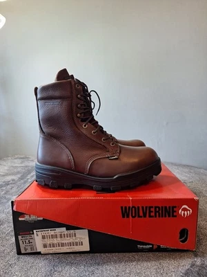 Wolverine Dura Shocks 8" Steel Toe Work Boot Mens 11.5 Brown W03176 Vibram Sole  - Image 1 of 4