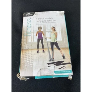 NEU Crane Fitness 4 Stück Stretchband & Schlaufe Übung SET mit? Übungstabelle - Bild 1 von 3