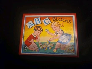 VINTAGE GERMANY CHILD TOY HERMANN EICHHORN 6 SIDED PUZZLE ABC BLOCKS - Picture 1 of 4