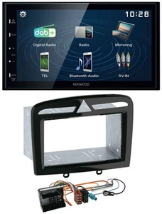 Kenwood 2DIN Bluetooth MP3 USB DAB Autoradio für Peugeot 308 SW CC 09-14 schwarz - Bild 1 von 7