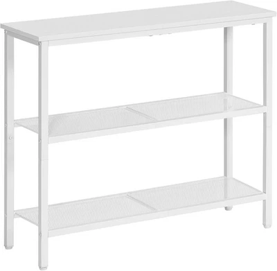 Slim 3-Tier Console Table with Metal Frame & Wide Shelves for Small Spaces - Image 1 of 4
