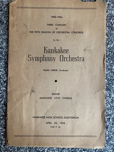 1954 Program Kankakee IL Symphony Orchestra - Picture 1 of 5