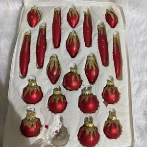 Red Gold  Mercury Vintage Ornament  Tear Drop And Round 20 - Picture 1 of 7