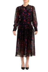 Hugo Boss Damen "Denalea" Blumendruck durchsichtig Fit&Flare Kleid US 2 IT 38 - Bild 1 von 6