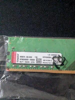 4GB DDR4-2400 DIMM Kingston KCP424NS8/4 Desktop Memory RAM - Image 1 of 4