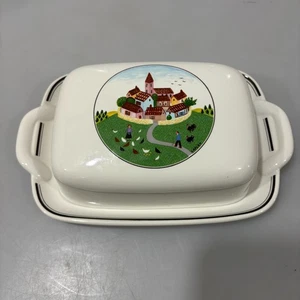 Villeroy & Boch Naif Porcelain Covered Butter Dish Rectangular Laplau - Picture 1 of 5