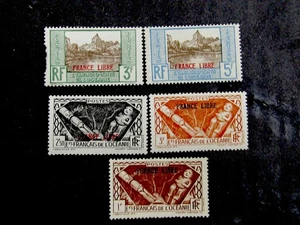 nystamps Französisch-Polynesien Briefmarke # 126-130 postfrisch OG NH N21y3644 - Bild 1 von 2