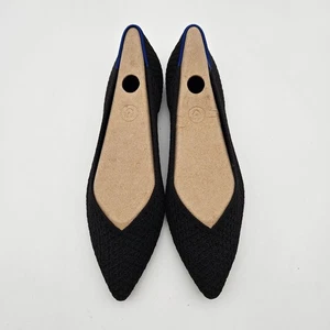 Rothys The Point Black Honeycomb Slip On Flats Womens Sz 8 NEW - Picture 1 of 7