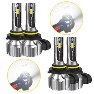 4X 9005 9006 AUXITO LED Faro Bombilla Kit Conversión Luz Alta Baja Blanco CANBUS - Imagen 1 de 19