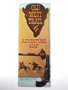 1968 Old West Trail Adventure Map Vintage Travel Brochure Cowboy Western Trip - Picture 1 of 5
