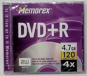 Memorex DVD+R 4.7GB 120 Minute PC or Home Video Sealed Recordable Disc Sealed - Picture 1 of 8