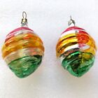 2 Old Vintage Glass X-mas Christmas Tree Ornaments New Year Toys Decorations