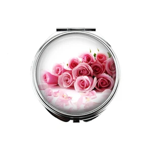 1 Rose Portable Makeup Compact Double Magnifying Mirror set 1! - Picture 1 of 2