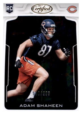 2017 Certified Silver Foil Adam Shaheen #d /999 Rookie RC Insert Bears #179 - Image 1 of 2