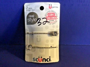 2H25--Scunci--Ladies Hair, Cubic Zirconia Bobby Pins, Brand New - Picture 1 of 6
