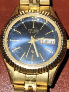 Ladies Citizen Day Date Navy Dial Wrist Watch SN# 51100050 - Picture 1 of 3