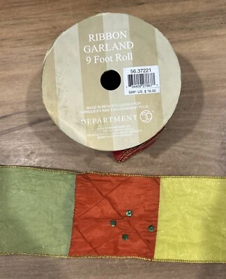 Department 56 Ribbon Garland 9 Foot Roll Holiday Wired Colorful Multicolor 2005 - Image 1 of 4