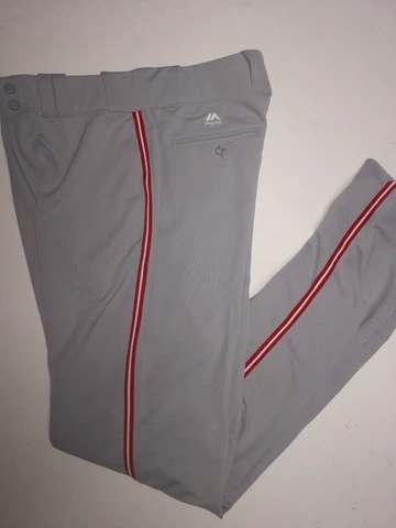 CINCINNATI REDS FLEX BASE GREY MAJESTIC PRO BASEBALL PANTS 32-42 WAIST Cover