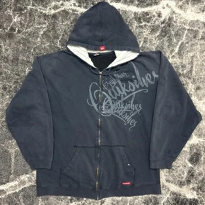 Vintage Quiksilver Hoodie Herren XL schwarz 90s Y2K Skate Surf Full Zip Sweatshirt - Bild 1 von 6