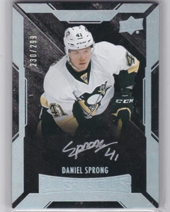2015-16 UD Black Lustrous Rookies Daniel Sprong RC Auto /299 Pittsburgh - Picture 1 of 2