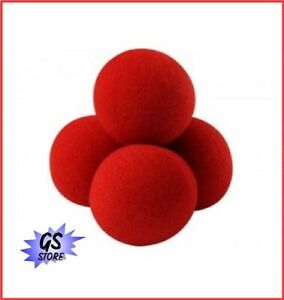 Confezione da 5 spugnette con 4 palline di spugna rosse divertenti colore: Rosso Aboofan per feste