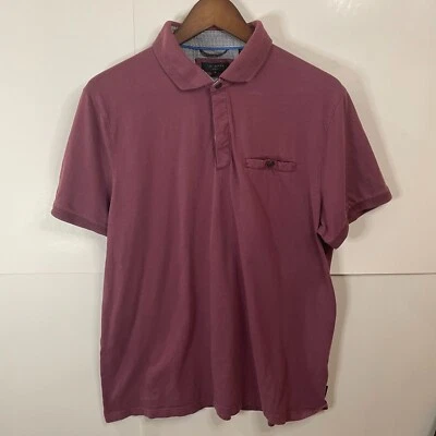Ted Baker Men's Polo Short Sleeve Shirt Size 6 Maroon Red Purple Large - Image 1 of 4