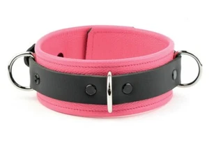 Pink Leather Play Collar Handcrafted Premium Stunning Quality Col33Pnk - Picture 1 of 3