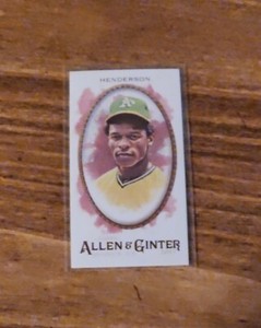2017 Allen & Ginter Ricky Henderson Brooklyn Back #d 16/25 Mini HOF Athletics 