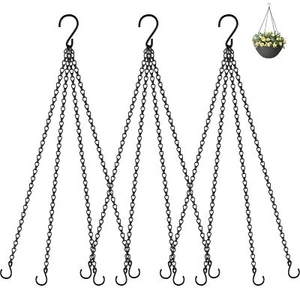 3 Pack 23 Inch Hanging Baskets Chain Replacements with Hooks for Flower Pot - Picture 1 of 8