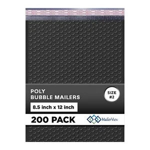 Schwarz Poly Luftpolster Versandtaschen 8,5x12 Zoll #2 | Selbstklebend Gepolsterte Umschläge | Cushione - Bild 1 von 9