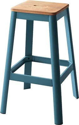 Acme Jacotte Bar Stool in Natural and Teal - Image 1 of 4