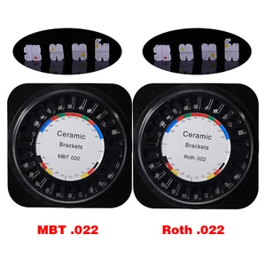 20 Stück Dental Kieferorthopädische Keramik Brackets Klammer Roth MBT Schlitz 022 3 4 5 Haken - Bild 1 von 16