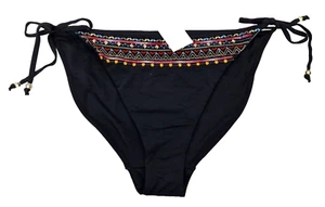 F & F Bikini Bottoms Womens Swim Beaded Striped Multi-Coloured UK 14 - Picture 1 of 3