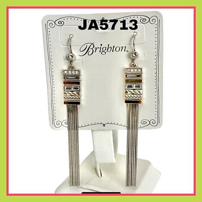 Brighton Tapestry Slim Fringe French Wire Earrings JA5713 NWT $78 - Image 1 of 4